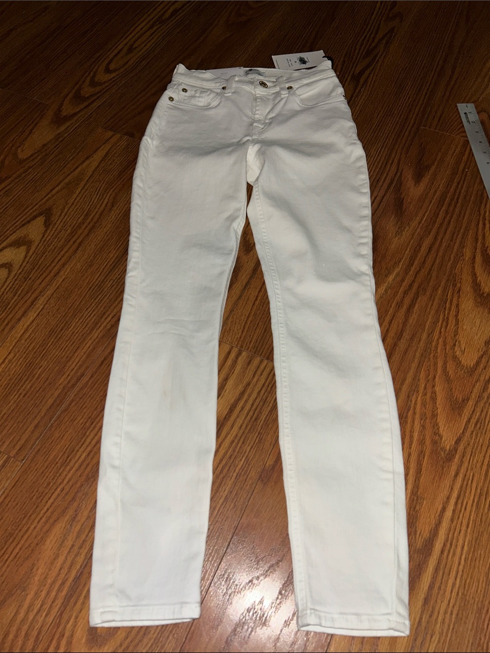 NWT 7 for All Mankind White Gwenevere Ankle Skinny Classic High Waist Jeans -24